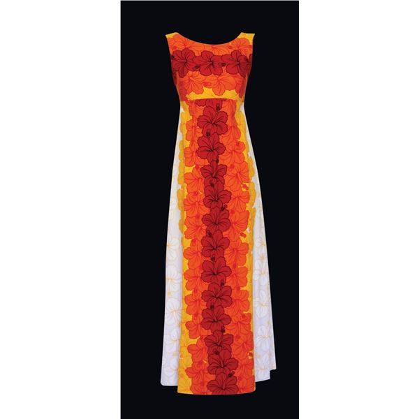 MOD UI-MAIKAI LABEL FIRE RED FLORAL LANAI DRESS.