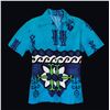 Image 1 : MOD HAWAIIAN TIKI GLYPH BARKCLOTH MEN'S LANAI SHIRT.
