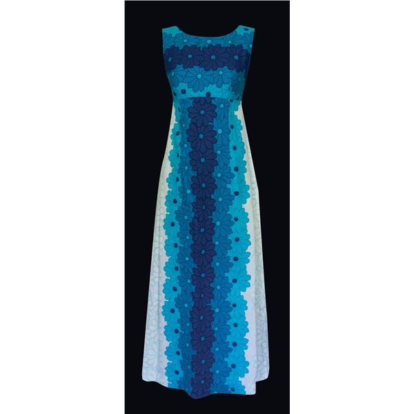 MOD UI-MAIKAI LABEL BLUE FLORAL LANAI DRESS.