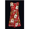 Image 1 : MOD HAWAIIAN TROPICAL FLOWER BARKCLOTH LANAI DRESS.