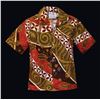 Image 1 : MOD HAWAIIAN PATTERN BARKCLOTH LANAI MEN'S SHIRT.