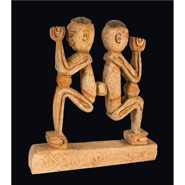 NEW GUINEA ASMAT DOUBLE FIGURAL FETISH PATTERN.