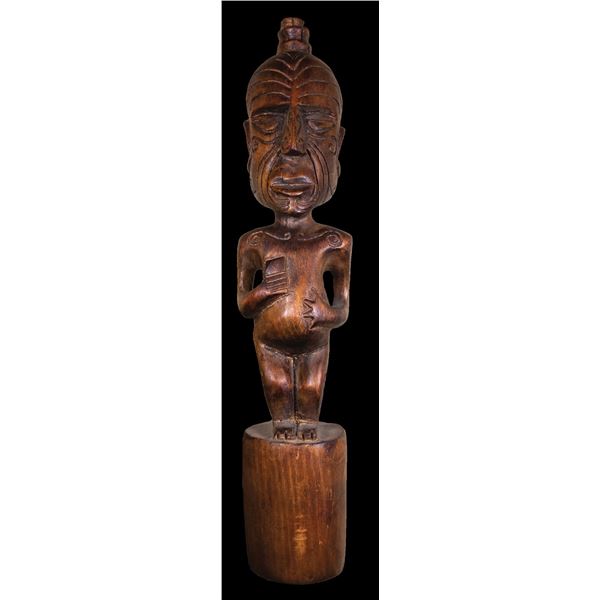 #210 "MAORI TIKI" FIGURE DOOR PULL SHOWROOM SAMPLE CARVING.