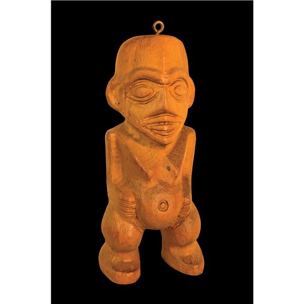 EARLY OA COOK ISLAND FISHERMAN'S GOD FIGURAL TIKI CARVING.