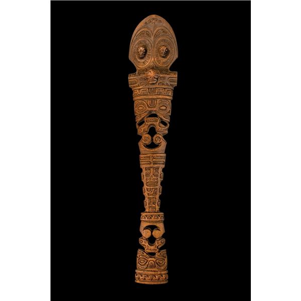 “U’U” CEREMONIAL MARQUESAN WAR CLUB MASTER PATTERN CARVING.