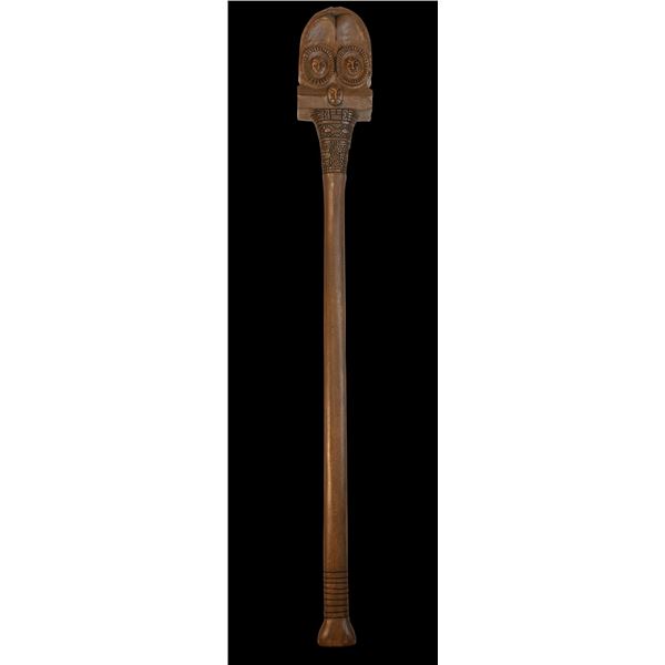 #303 "MARQUESAN WAR CLUB" MASTER PATTERN CARVING.
