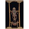Image 1 : #406 "NEW GUINEA SKULL HOOK" SEPIK RIVER CARVING - OA SHOWROOM DISPLAY FRAME.