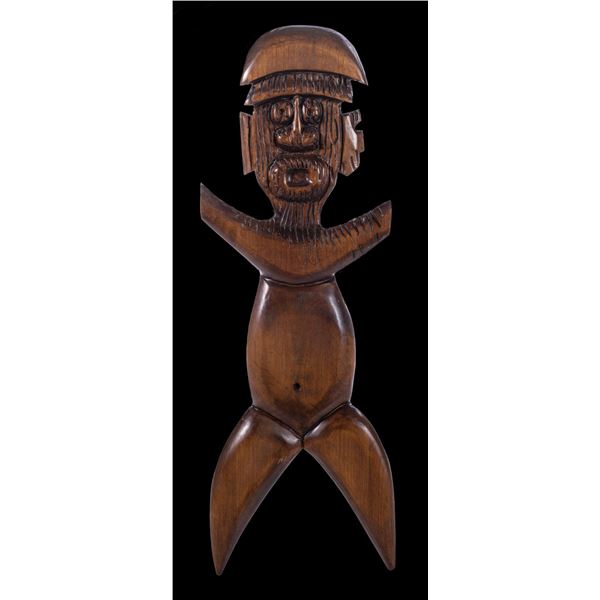 #448 "NEW GUINEA CARVED FIGURE" WALL CARVING.