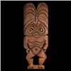 Image 1 : #487 "HAWAIIAN WAR GOD SHIELD" FIGURAL TIKI WALL PANEL CARVING.