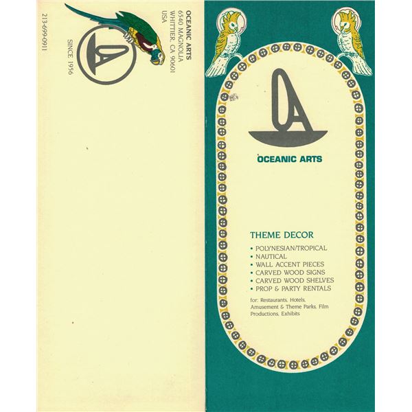OCEANIC ARTS THEME DECOR BROCHURE.