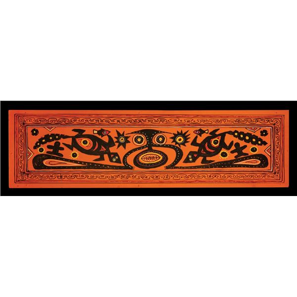 LEROY SCHMALTZ - "LIZARD DREAM" ABORIGINAL DOUBLE SIDED PANEL PAINTING.