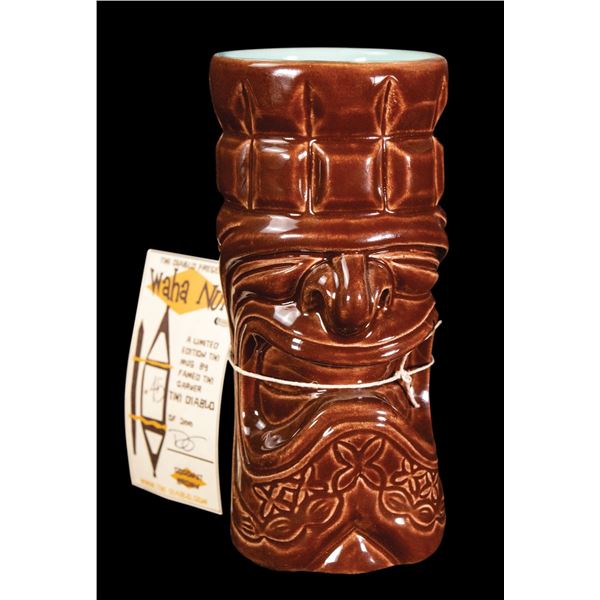 WAHA NUI - COCONUT BROWN - TIKI DIABLO SIGNED MUG.