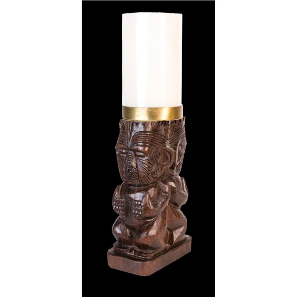 #1401 DOUBLE MAORI TABLE LAMP - STYLE A.