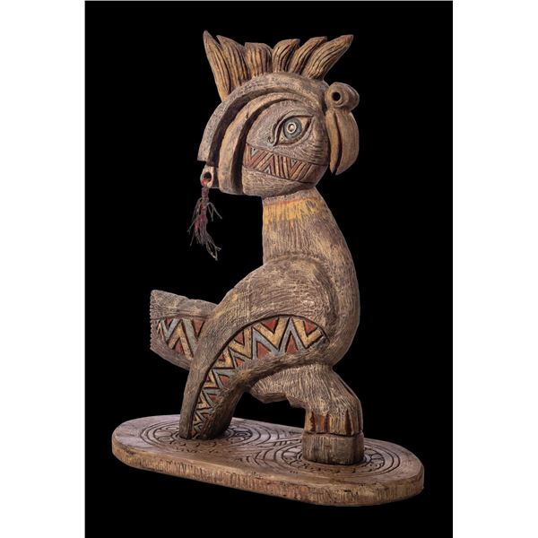 NEW IRELAND ROYAL BOAT BROW FIGURAL CARVING.