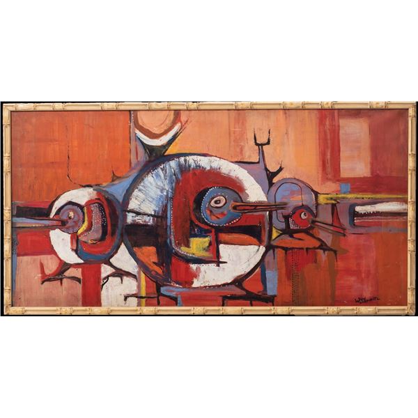 LEROY SCHMALTZ - "ABSTRACT STUDY #62" MODERNIST PAINTING.