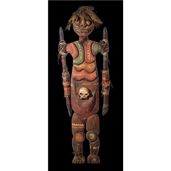 LEROY SCHMALTZ - "NEW HEBRIDES FUNERARY FIGURE" CARVING ON BASE.