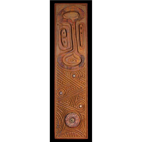 LEROY SCHMALTZ - CARVED ABSTRACT DOUBLE-SIDED PANEL.