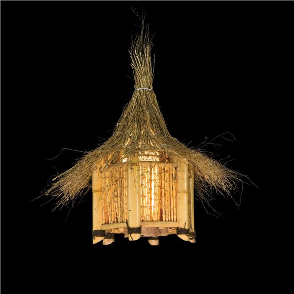 #2389 "HILO THATCH SHADE" OA LAMP