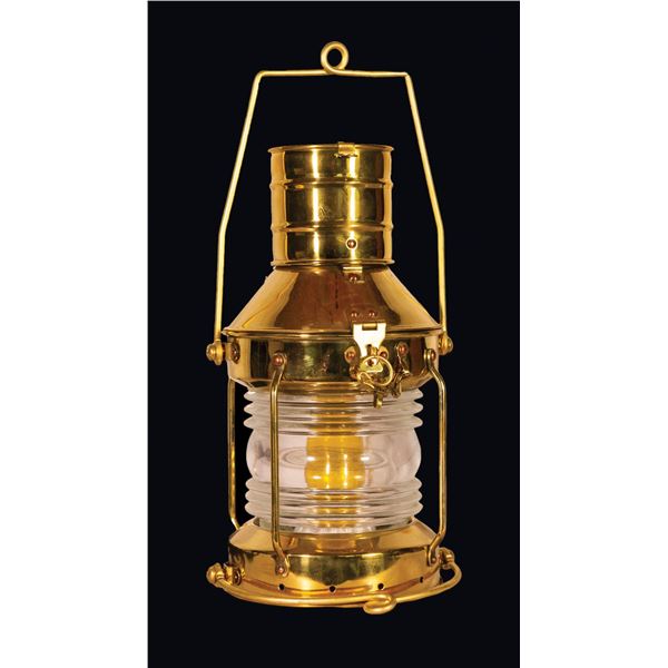 #817 10" BRASS ANCHOR LIGHT LAMP WITH PLUG.
