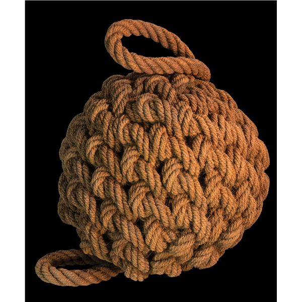 1920s ORIGINAL LARGE MONKEY FIST SHIP'S ROPE FENDER.