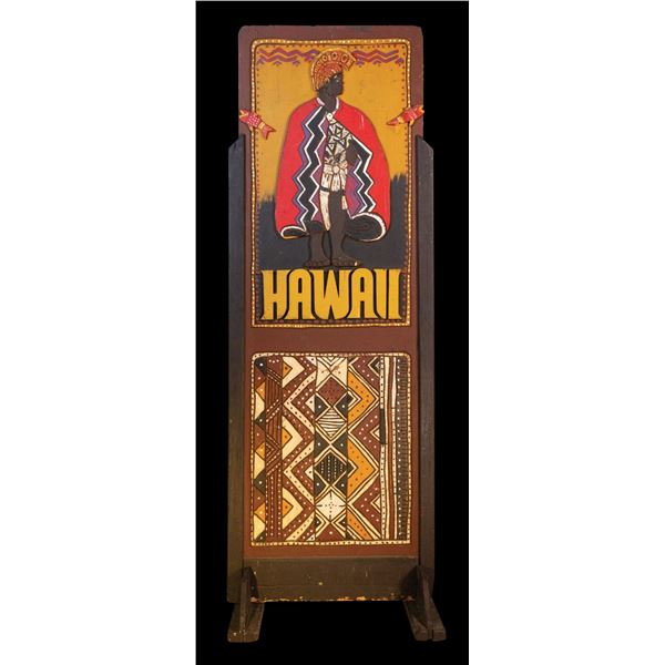 HAWAII/TAHITI DOUBLE SIDED PICTORIAL LUAU RENTAL DEPARTMENT PANEL.