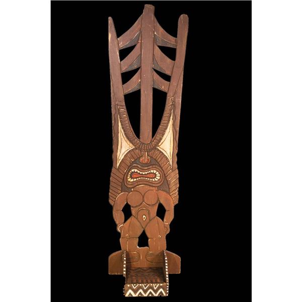 LARGE HAWAIIAN LONO GOD TIKI PHOTO-OP FLAT LUAU DECOR PANEL.