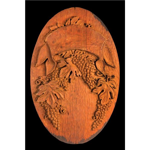 A LARGE MASTER PATTERN CARVING FOR RESTAURANT BAR BACK WINE THEMED DECOR.