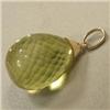 Image 1 : 14K GOLD 13.60 CTS LEMON CITRINE (GREEN GOLD) PENDANT 23x10 MM