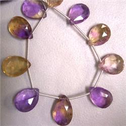 107 CTS AMETRINE TEAR DROPS STRAND 16-14 MM