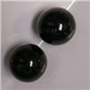 Image 1 : 13 MM PAIR OF HAWAIIAN BLACK CORAL BEADS - HALF DRILLED