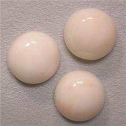 43 CTS LOT OF ROUND ITALIAN CORAL CABOCHON 15 MM