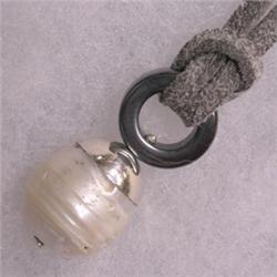 S. SILVER 13 MM SOUTH SEA PEARL AND HEMATITE UNISEX PENDANT