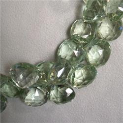 458 CTS GREEN AMETHYST TEAR DROP STRAND 14x14 MM APPROX