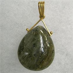 14K GOLD LABRADORITE PENDANT 20x17 MM 