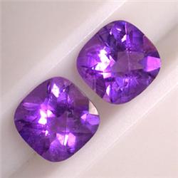 3.50 CTS 2 CUSHION CUT AMETHYSTS 8X8 MM