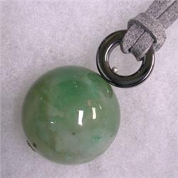 S. SILVER 20 MM AQUAMARINE AMD HEMATITE UNISEX PENDANT WITH CORD