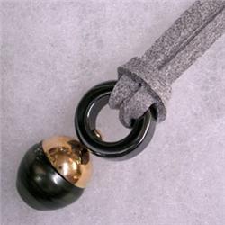 14K GOLD 10 MM BLACK TAHITIAN PEARL AMD HEMATITE UNISEX PENDANT