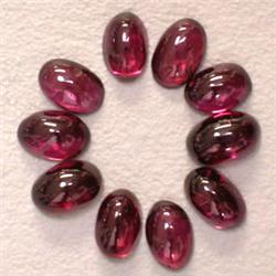 7.50 CTS LOT OF 10 OVAL GARNET CABOCHONS 6X4 MM