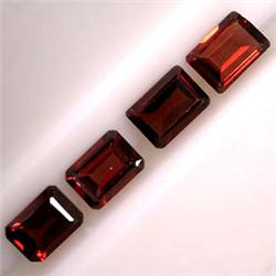 4.20 CTS LOT OF 4 EMERALD CUT GARNETS 7X5 MM