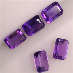 4.50 CTS LOT OF 5 EMERALD CUT AMETHYSTS 7X5 MM