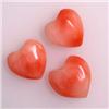 Image 1 : 3+  CTS LOT OF 3 ITALIAN CORAL HEARTS 6X6 MM