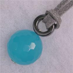 19 MM S. SILVER CANDY JADE UNISEX PENDANT W/ CORD