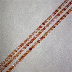 THREE STRANDS OF 2 MM RED AGATE