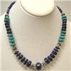 Image 1 : 275 CTS LAPIS LAZULI AND STABILIZED TURQUOISE NECKLACE - 18 INCHES