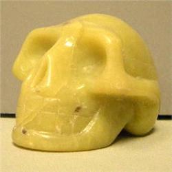 890 CTS CARVED SERPENTINE SKULL 65x50 MM