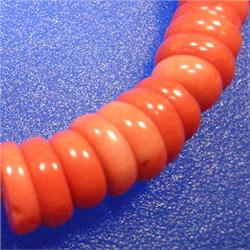 11x3 MM BAMBOO CORAL RONDELLES STRAND - 16 INCHES