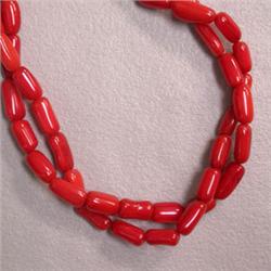 12x4 MM TWO STRAND OF BAMBOO CORAL - 16 INCHES
