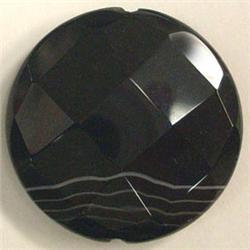 60 CTS BLACK AGATE BEAD 35 MM - FULL DRILLED