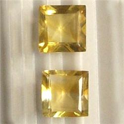 3 CTS PAIR OF SQUARE CUT CITRINE 7x7 MM