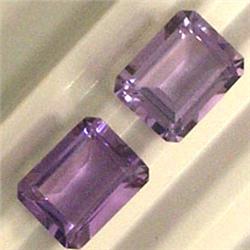 5 CTS PAIR OF EMERALD CUT AMETHYST 9x7 MM
